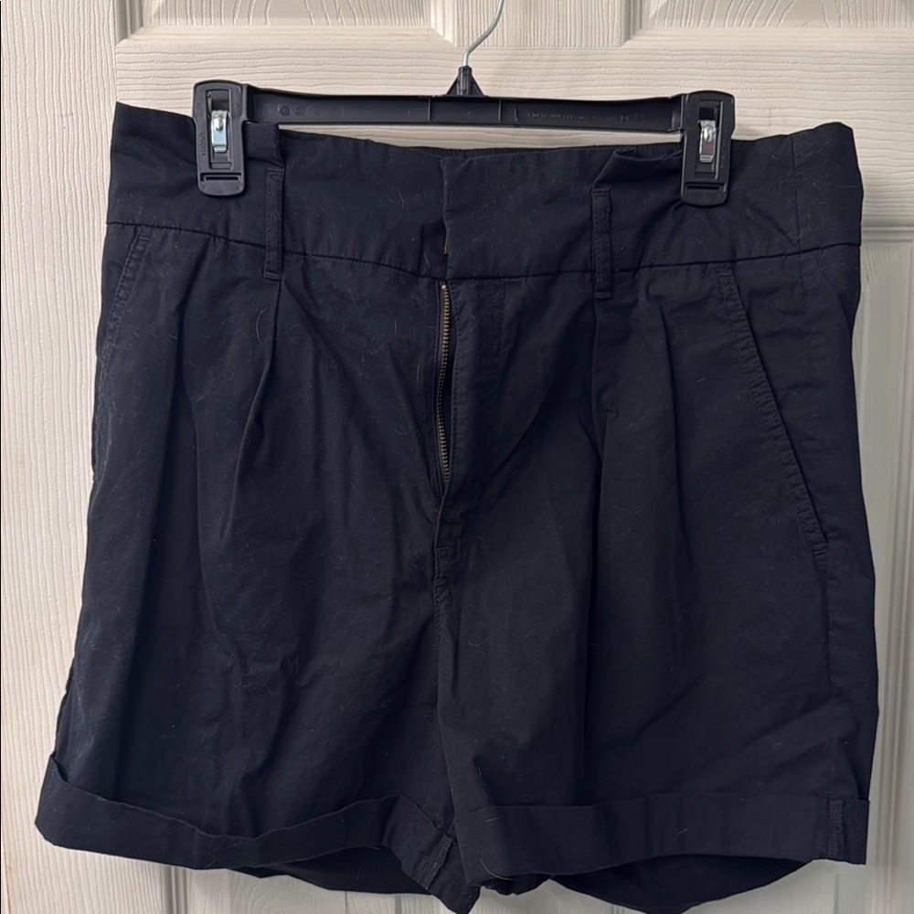 Banana Republic Black Bermuda Shorts High-Waisted Pleated